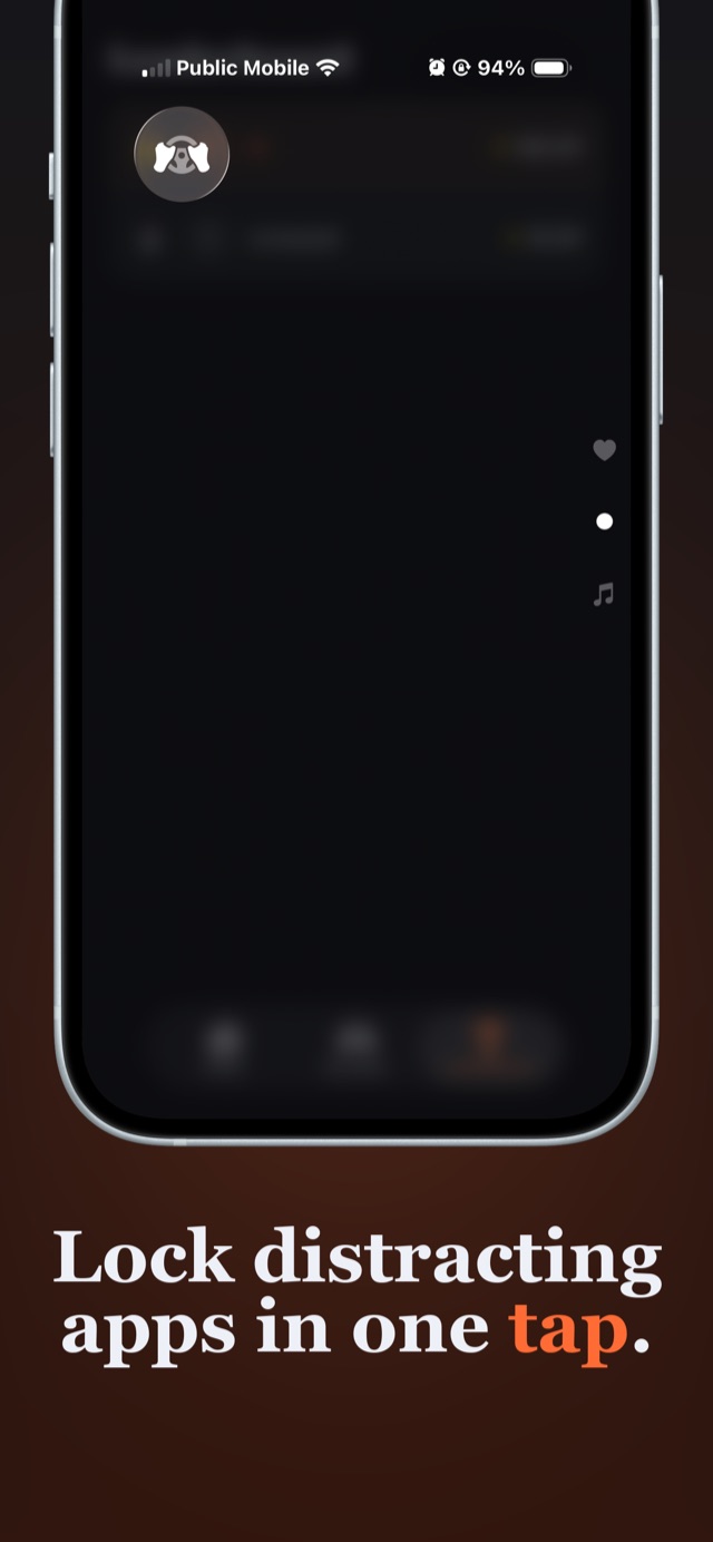 DriveBlock toggle in iOS Control Center: one tap locks distracting apps